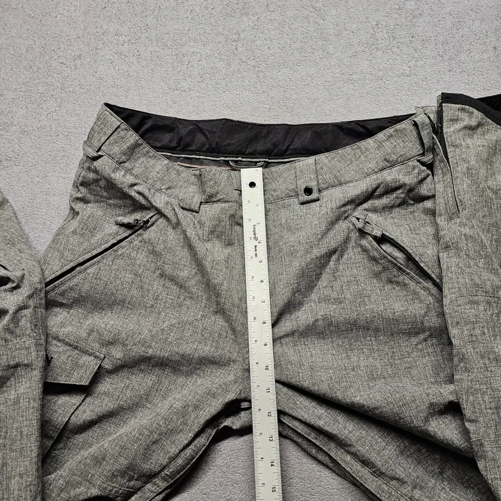 Burton DRYRIDE Snowboard Cargo Pants Mens LT Gray Heather Mesh Lined Waterproof